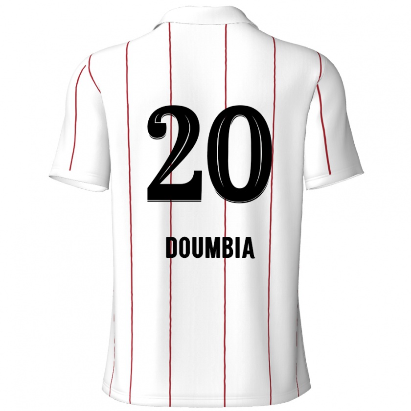 Kandiny Kinder Mahamadou Doumbia #20 Weiß Schwarz Auswärtstrikot Trikot 2024/25 T-Shirt