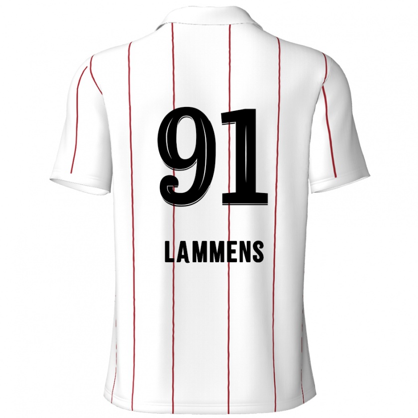 Kandiny Kinder Senne Lammens #91 Weiß Schwarz Auswärtstrikot Trikot 2024/25 T-Shirt