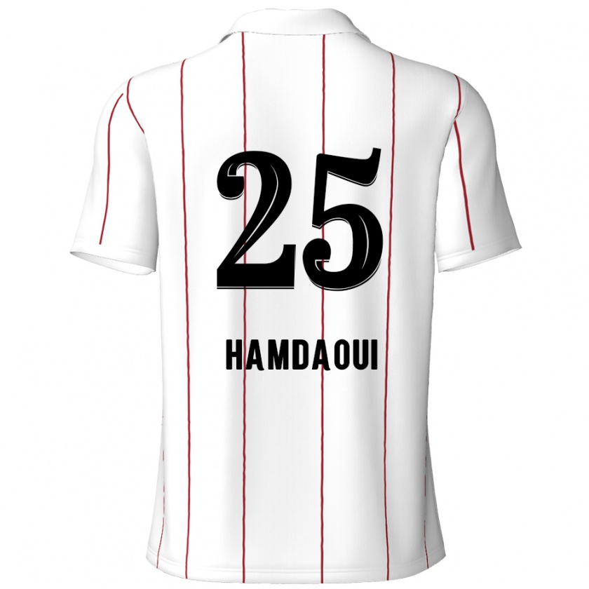 Kandiny Kinder Youssef Hamdaoui #25 Weiß Schwarz Auswärtstrikot Trikot 2024/25 T-Shirt