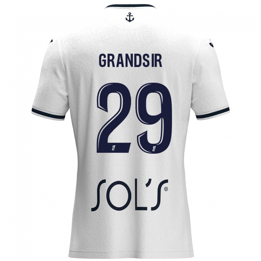 Kandiny Kinder Samuel Grandsir #29 Weiß Dunkelblau Auswärtstrikot Trikot 2024/25 T-Shirt