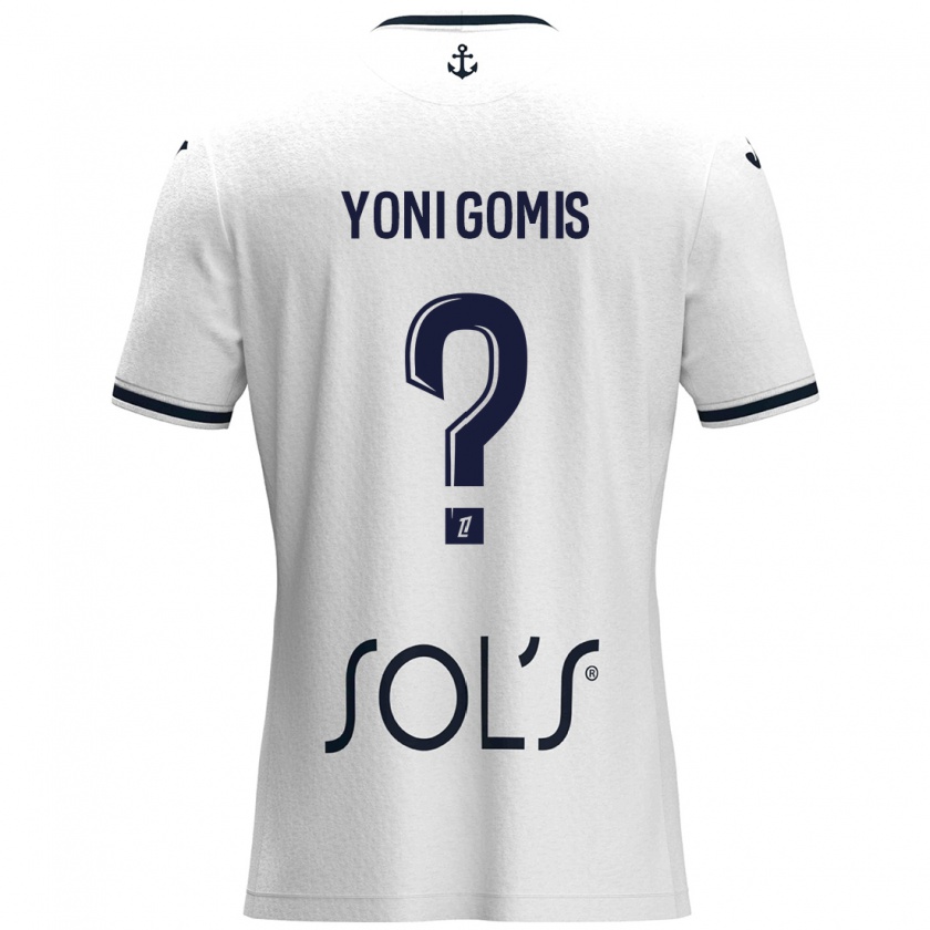 Kandiny Kinder Yoni Gomis #0 Weiß Dunkelblau Auswärtstrikot Trikot 2024/25 T-Shirt