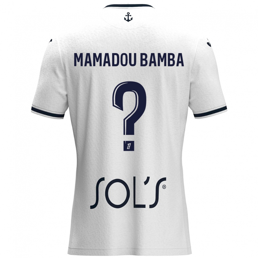 Kandiny Kinder Ben Mamadou Bamba #0 Weiß Dunkelblau Auswärtstrikot Trikot 2024/25 T-Shirt