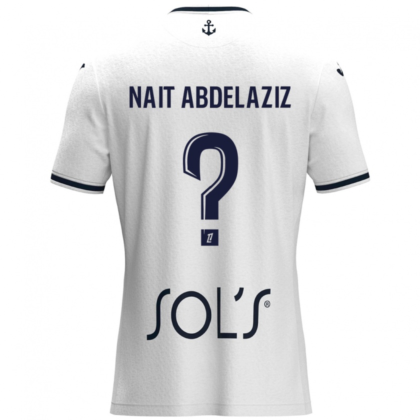 Kandiny Kinder Elias Naït Abdelaziz #0 Weiß Dunkelblau Auswärtstrikot Trikot 2024/25 T-Shirt