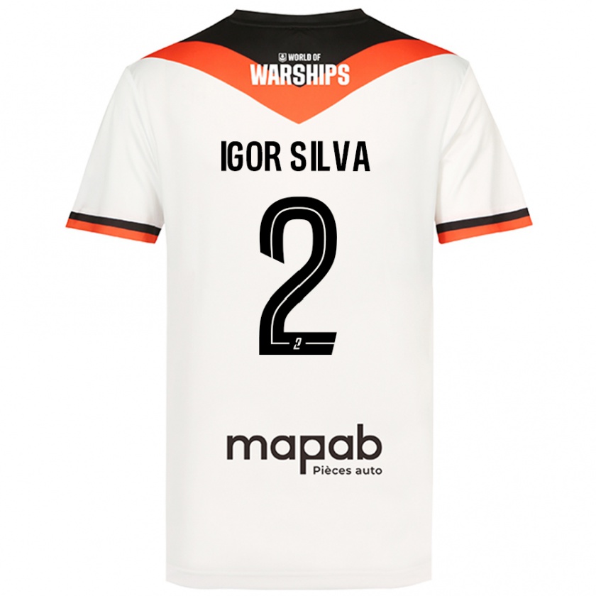 Kandiny Kinder Igor Silva #2 Weiß Auswärtstrikot Trikot 2024/25 T-Shirt