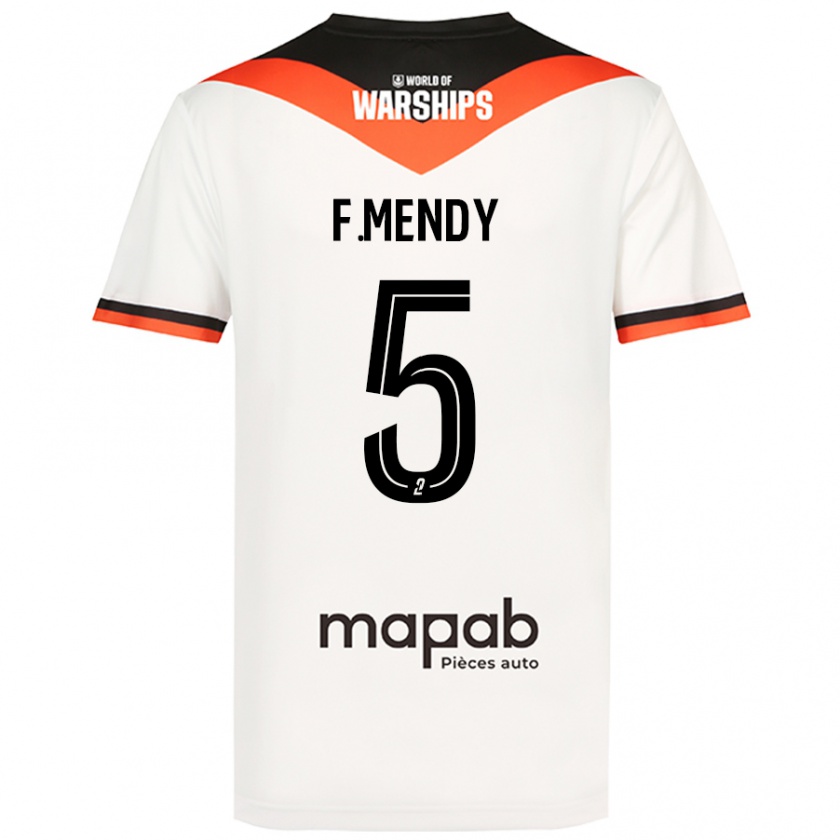 Kandiny Kinder Formose Mendy #5 Weiß Auswärtstrikot Trikot 2024/25 T-Shirt