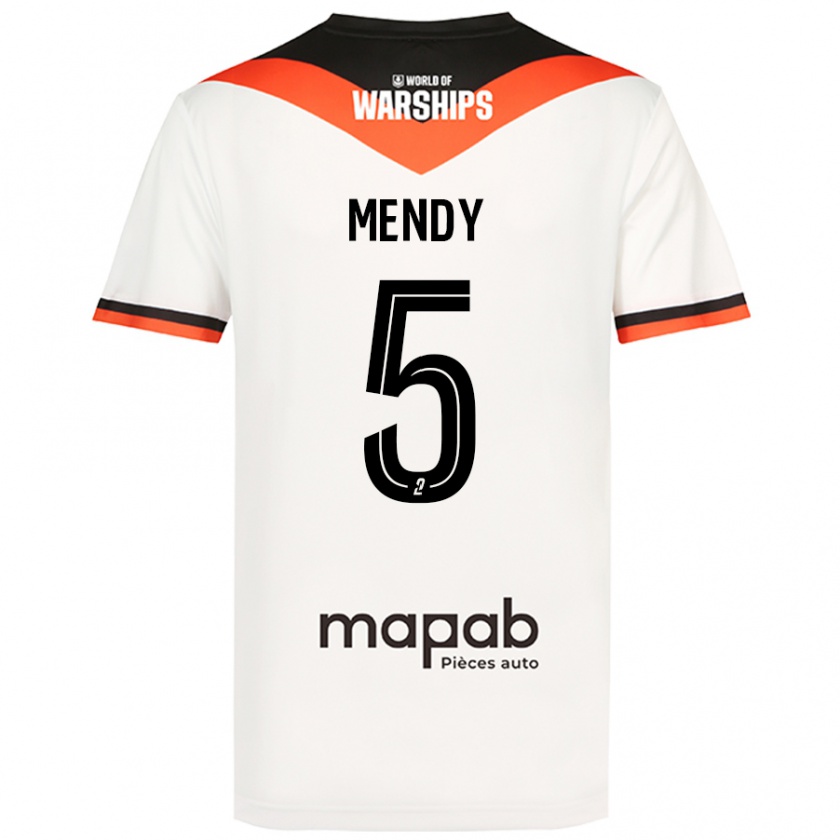 Kandiny Kinder Benjamin Mendy #5 Weiß Auswärtstrikot Trikot 2024/25 T-Shirt