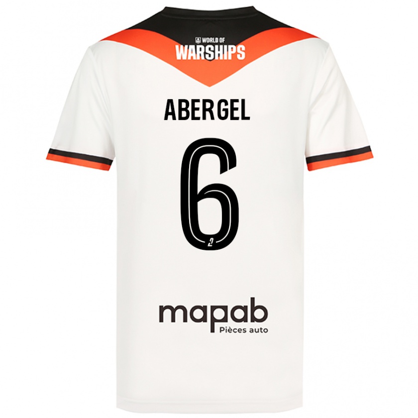 Kandiny Kinder Laurent Abergel #6 Weiß Auswärtstrikot Trikot 2024/25 T-Shirt