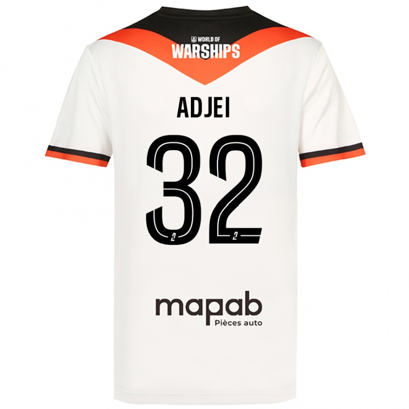 Kandiny Kinder Nathaniel Adjei #32 Weiß Auswärtstrikot Trikot 2024/25 T-Shirt