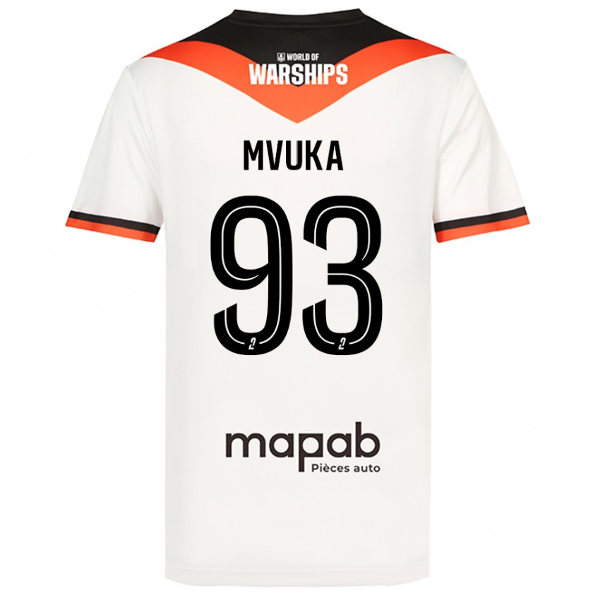 Kandiny Kinder Joel Mvuka #93 Weiß Auswärtstrikot Trikot 2024/25 T-Shirt