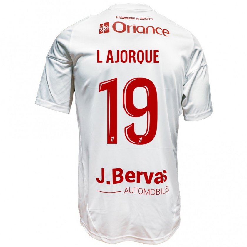 Kandiny Kinder Ludovic Ajorque #19 Weiß Rot Auswärtstrikot Trikot 2024/25 T-Shirt