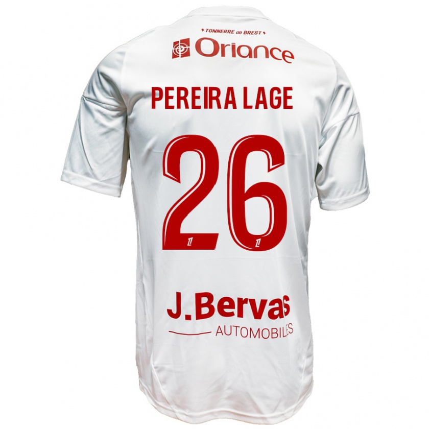 Kandiny Kinder Mathias Pereira Lage #26 Weiß Rot Auswärtstrikot Trikot 2024/25 T-Shirt