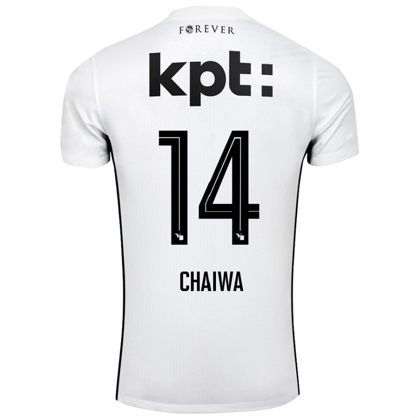 Kandiny Kinder Miguel Chaiwa #14 Weiß Schwarz Auswärtstrikot Trikot 2024/25 T-Shirt