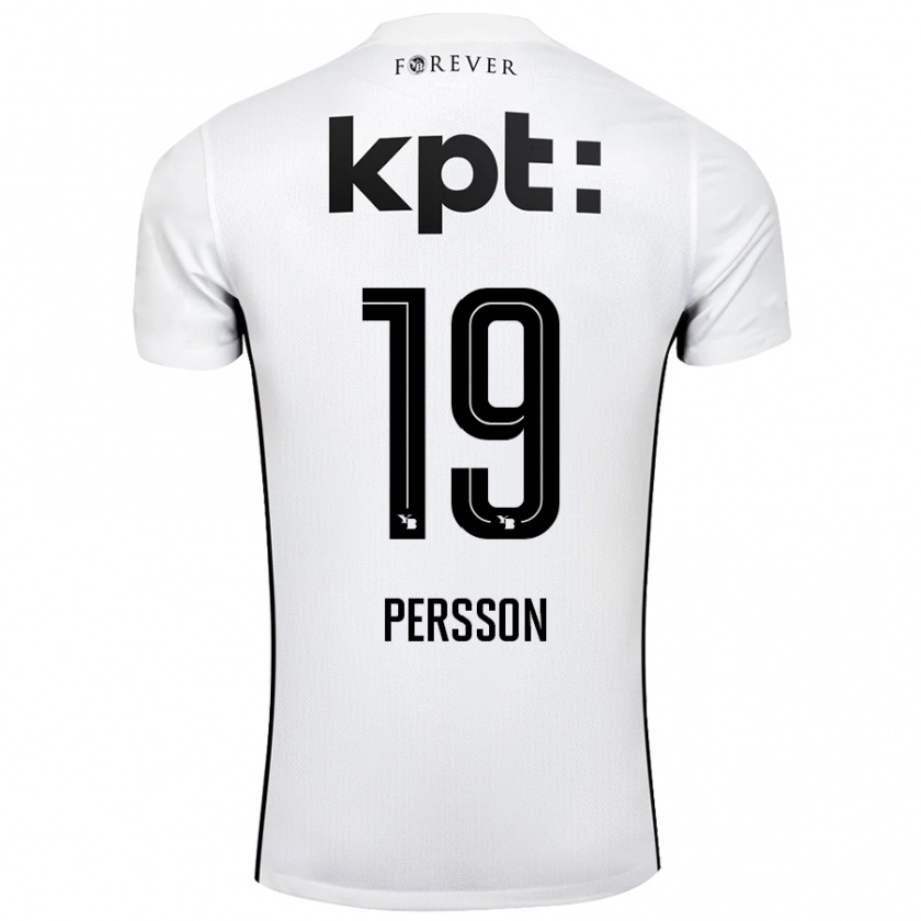 Kandiny Kinder Noah Persson #19 Weiß Schwarz Auswärtstrikot Trikot 2024/25 T-Shirt