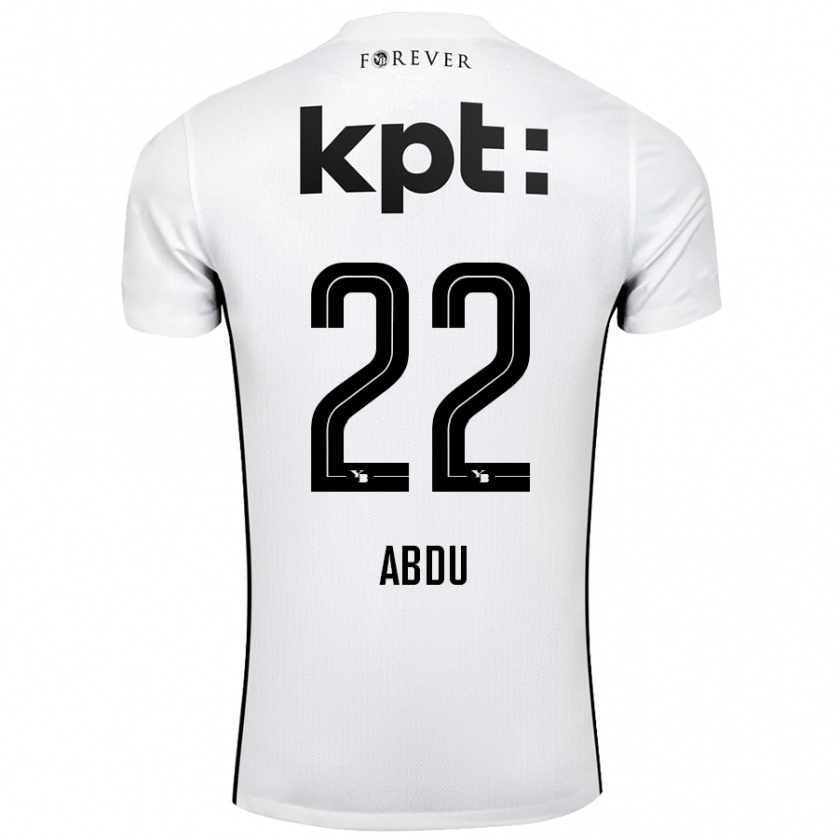 Kandiny Kinder Abdu Conté #22 Weiß Schwarz Auswärtstrikot Trikot 2024/25 T-Shirt