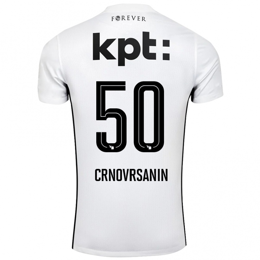 Kandiny Kinder Sadin Crnovrsanin #50 Weiß Schwarz Auswärtstrikot Trikot 2024/25 T-Shirt