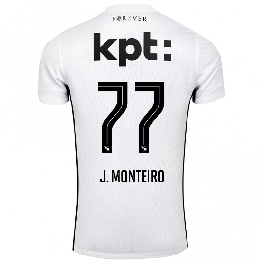 Kandiny Kinder Joël Monteiro #77 Weiß Schwarz Auswärtstrikot Trikot 2024/25 T-Shirt