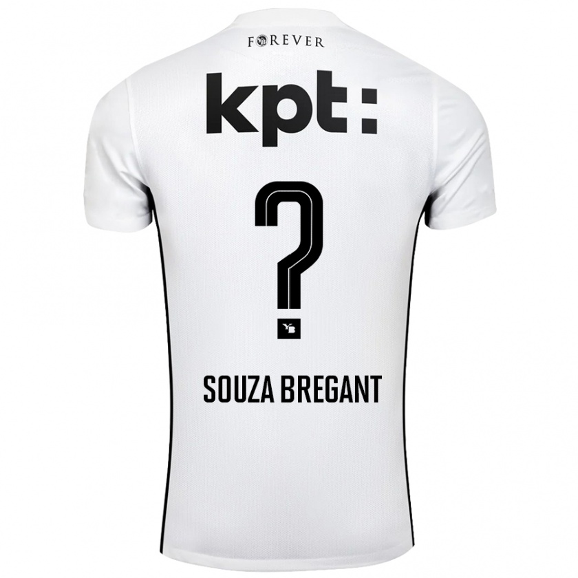 Kandiny Kinder Pietro Souza Bregant #0 Weiß Schwarz Auswärtstrikot Trikot 2024/25 T-Shirt