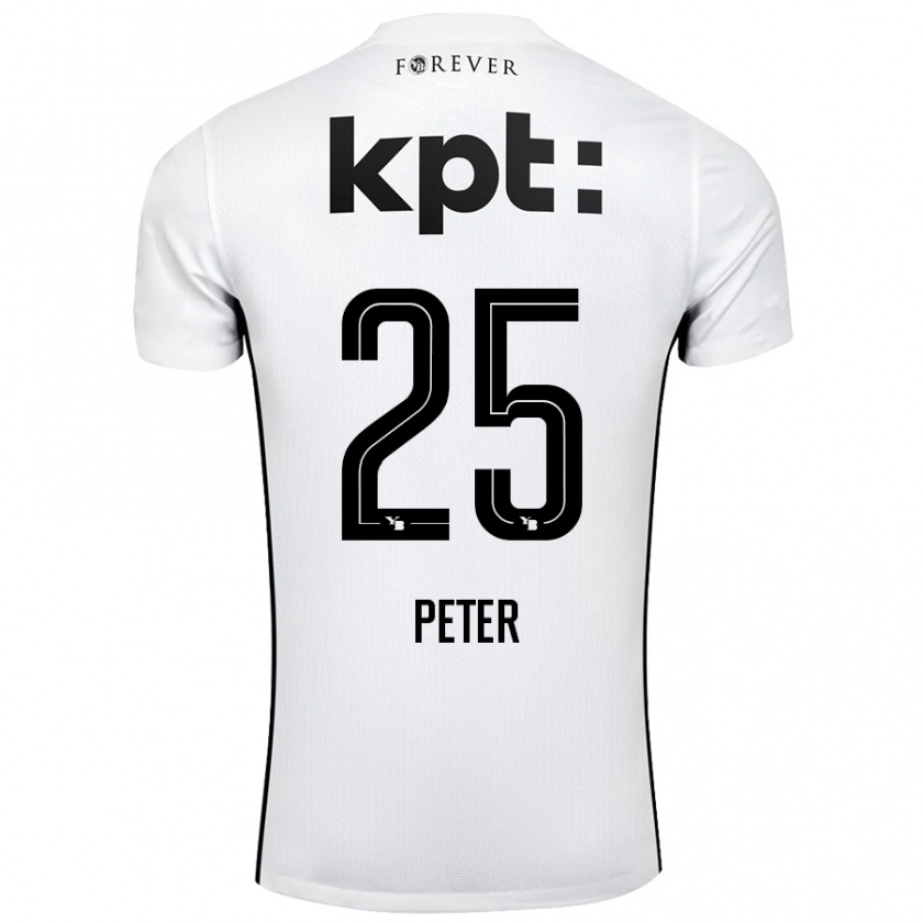 Kandiny Kinder Luc Peter #25 Weiß Schwarz Auswärtstrikot Trikot 2024/25 T-Shirt