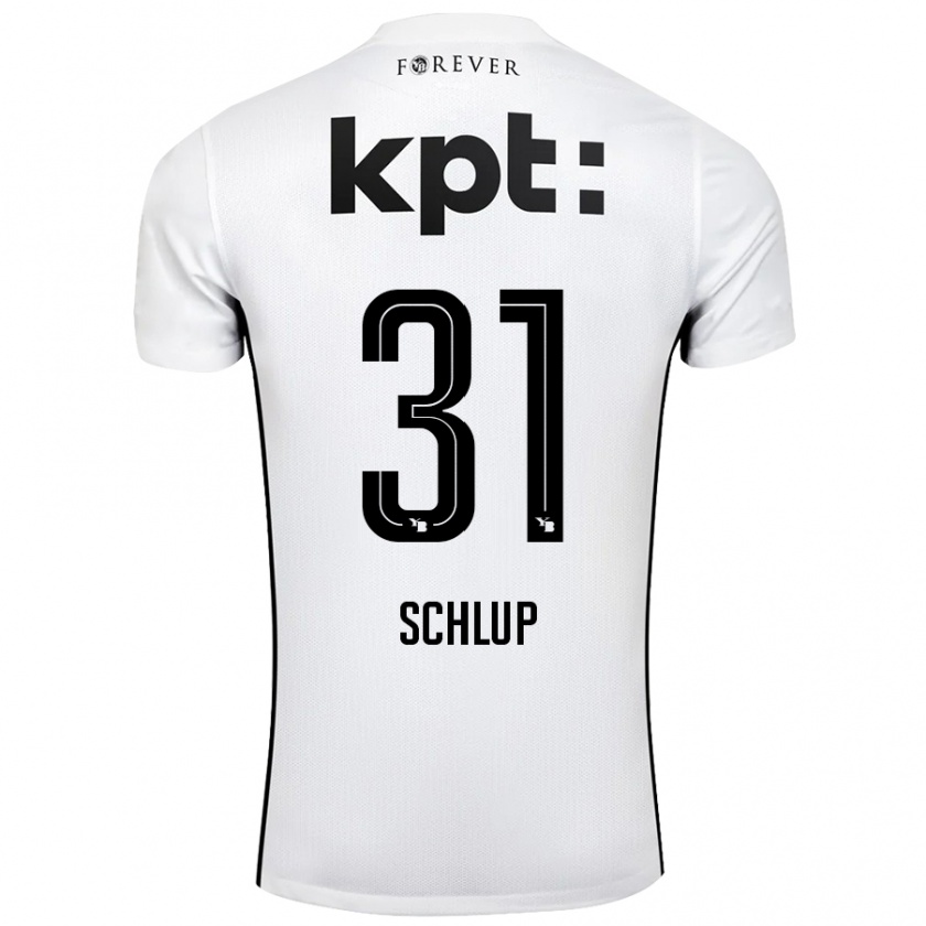 Kandiny Kinder Giulia Schlup #31 Weiß Schwarz Auswärtstrikot Trikot 2024/25 T-Shirt