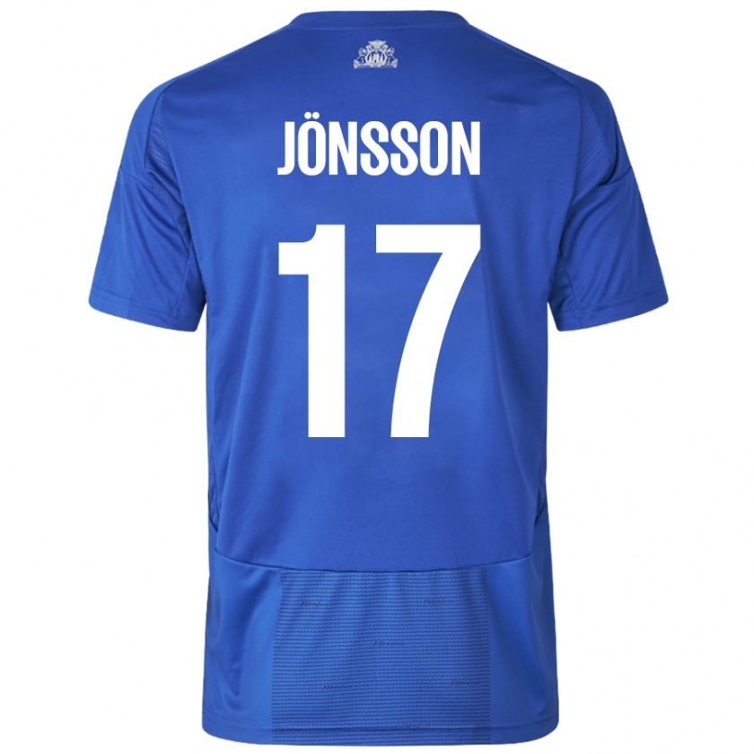 Kandiny Kinder Neo Jönsson #17 Weiß Blau Auswärtstrikot Trikot 2024/25 T-Shirt