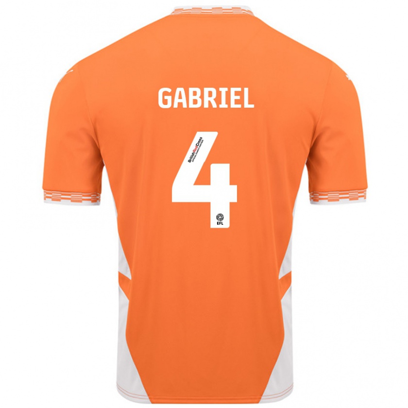 Kandiny Herren Jordan Lawrence-Gabriel #4 Orange Weiß Heimtrikot Trikot 2024/25 T-Shirt