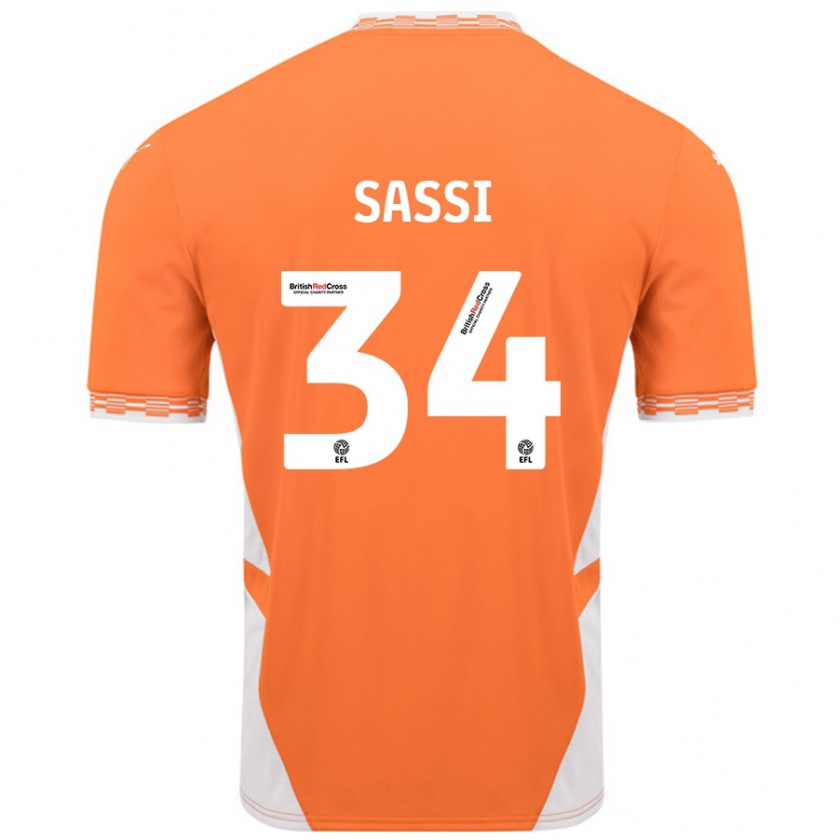 Kandiny Herren Dan Sassi #34 Orange Weiß Heimtrikot Trikot 2024/25 T-Shirt