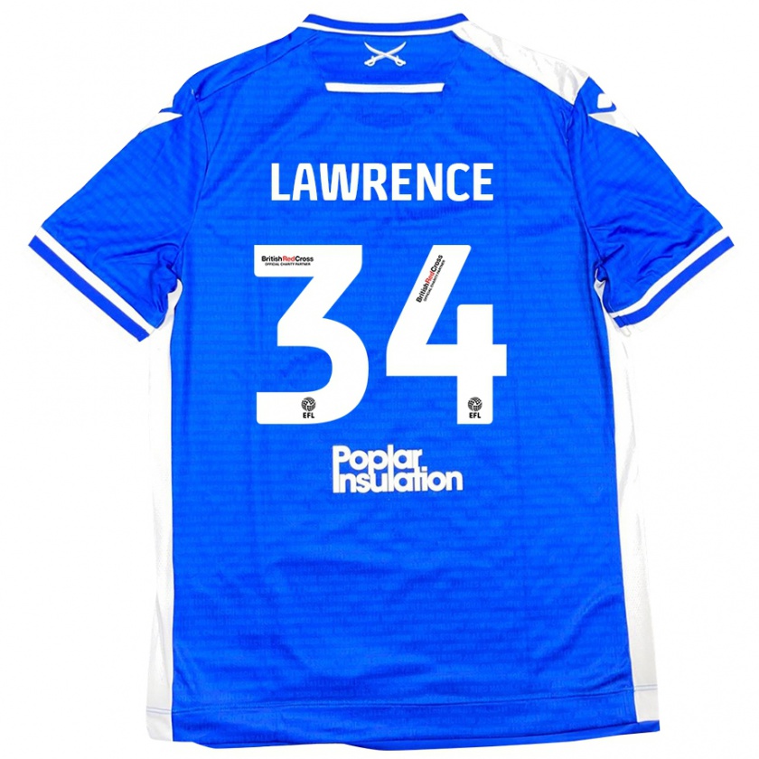 Kandiny Herren Jerry Lawrence #34 Blau Weiß Heimtrikot Trikot 2024/25 T-Shirt