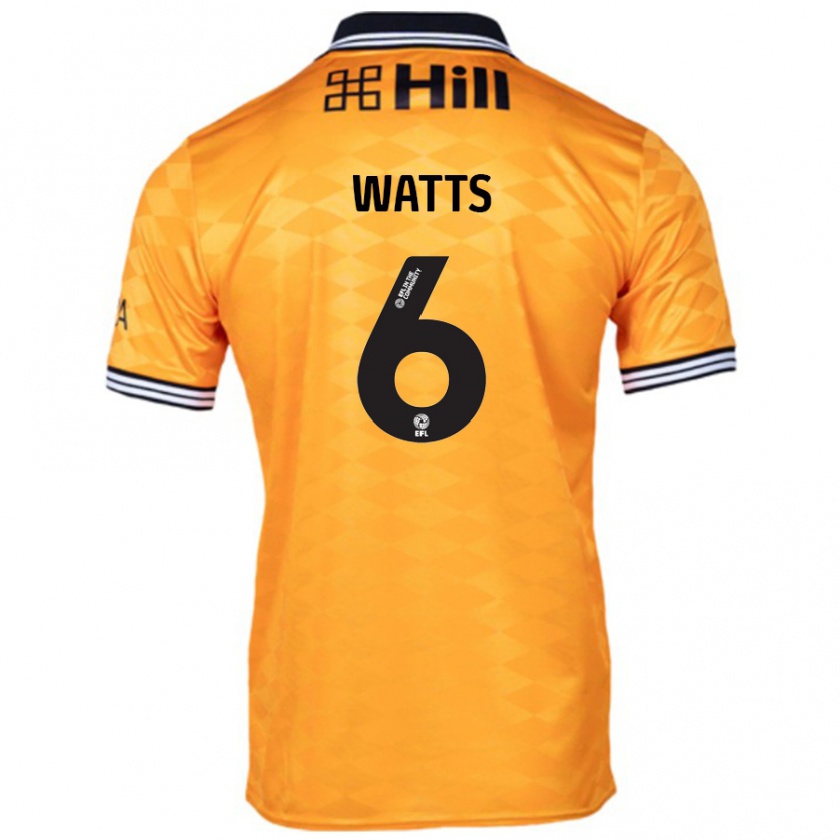 Kandiny Herren Kell Watts #6 Orange Heimtrikot Trikot 2024/25 T-Shirt