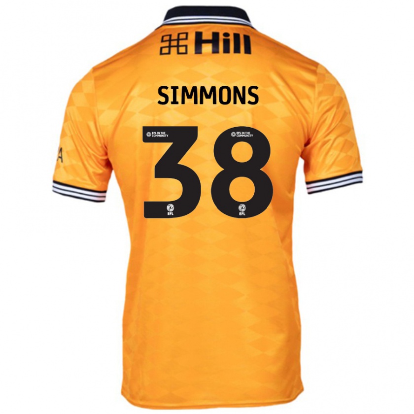 Kandiny Herren Bella Simmons #38 Orange Heimtrikot Trikot 2024/25 T-Shirt