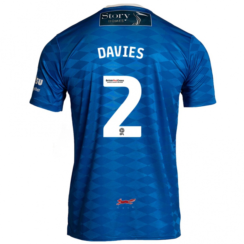 Kandiny Herren Archie Davies #2 Blau Heimtrikot Trikot 2024/25 T-Shirt