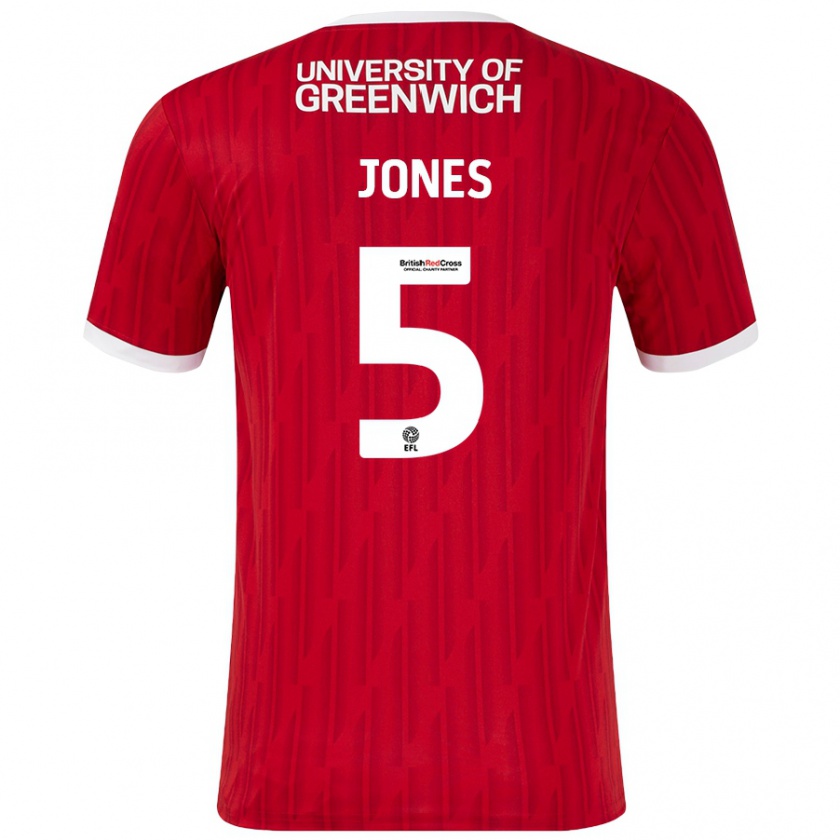 Kandiny Herren Lloyd Jones #5 Rot Weiß Heimtrikot Trikot 2024/25 T-Shirt