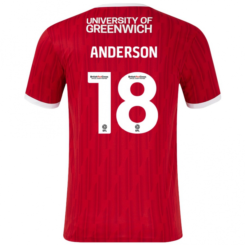 Kandiny Herren Karoy Anderson #18 Rot Weiß Heimtrikot Trikot 2024/25 T-Shirt