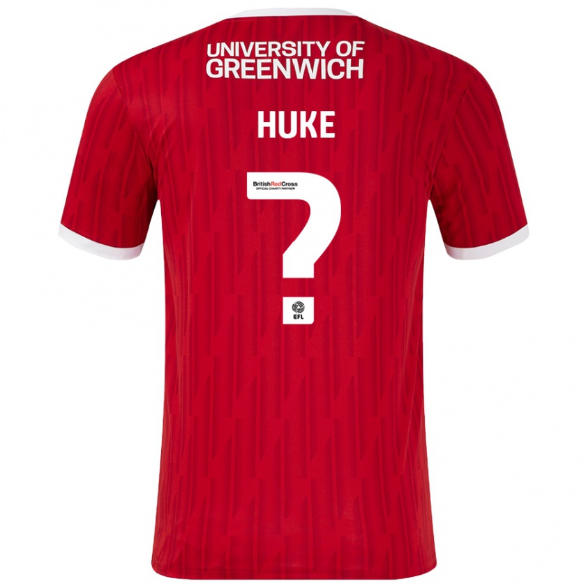 Kandiny Herren Ryan Huke #0 Rot Weiß Heimtrikot Trikot 2024/25 T-Shirt