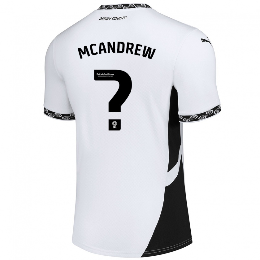 Kandiny Herren Niall Mcandrew #0 Weiß Schwarz Heimtrikot Trikot 2024/25 T-Shirt