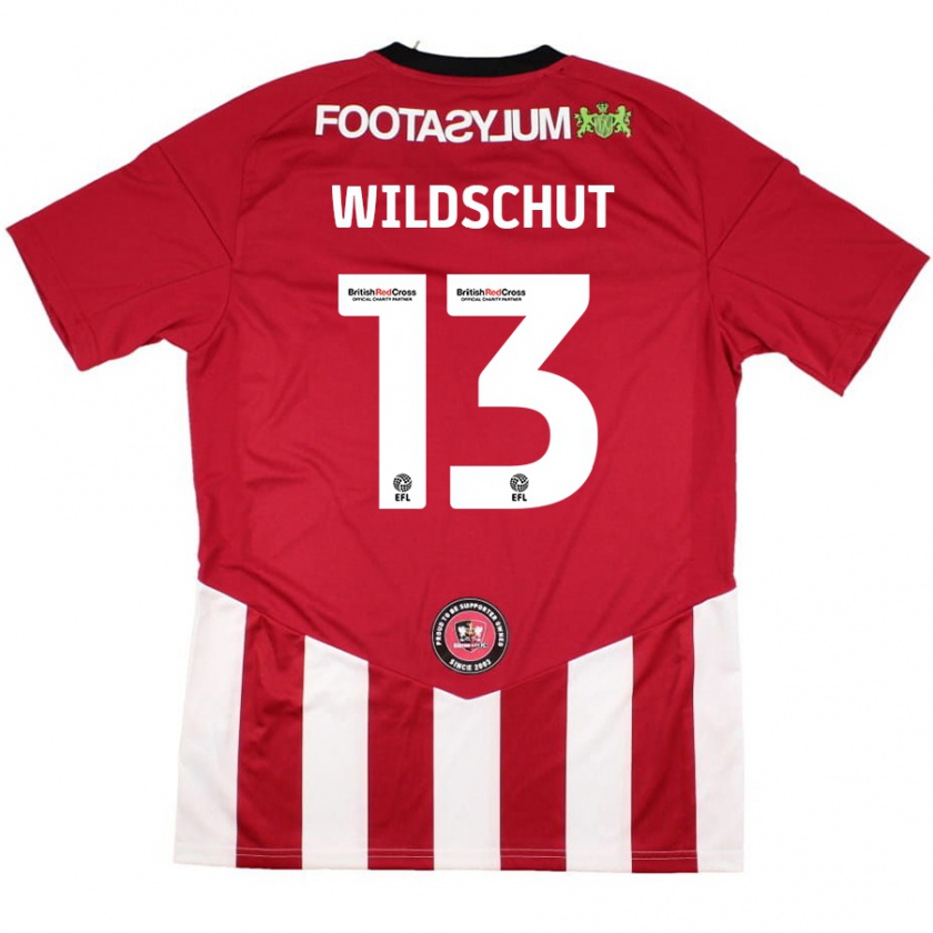 Kandiny Herren Yanic Wildschut #13 Rot Weiß Heimtrikot Trikot 2024/25 T-Shirt