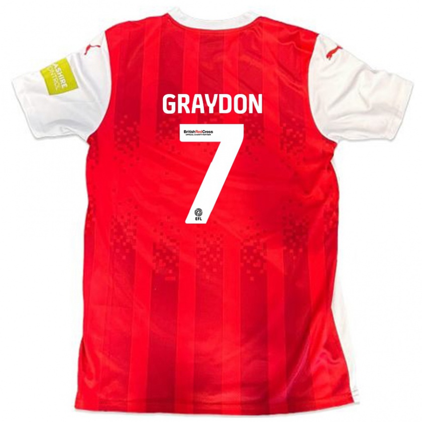 Kandiny Herren Ryan Graydon #7 Rot Weiß Heimtrikot Trikot 2024/25 T-Shirt