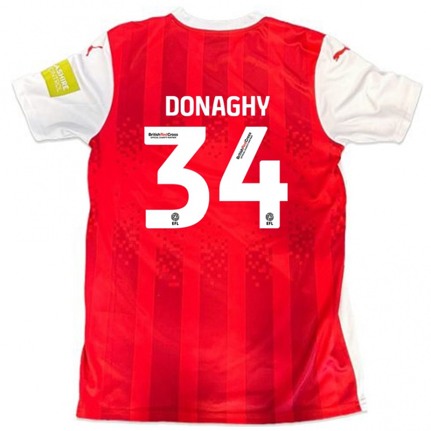 Kandiny Herren Tom Donaghy #34 Rot Weiß Heimtrikot Trikot 2024/25 T-Shirt