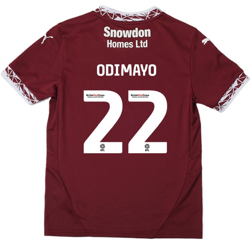 Kandiny Herren Akin Odimayo #22 Burgundrot Heimtrikot Trikot 2024/25 T-Shirt