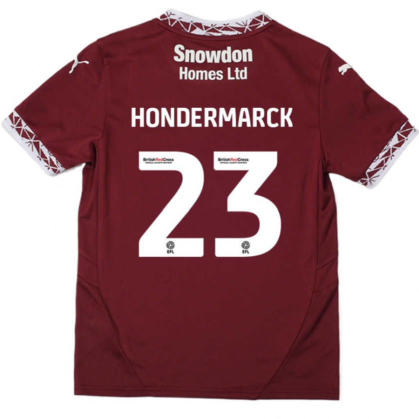 Kandiny Herren William Hondermarck #23 Burgundrot Heimtrikot Trikot 2024/25 T-Shirt