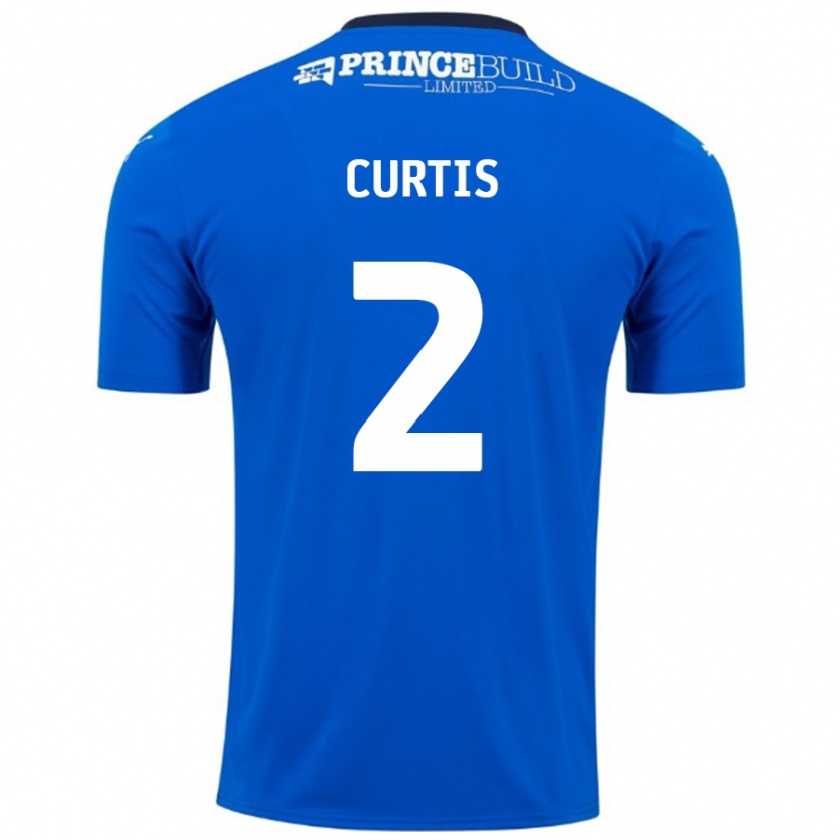 Kandiny Herren Sam Curtis #2 Blau Weiß Heimtrikot Trikot 2024/25 T-Shirt