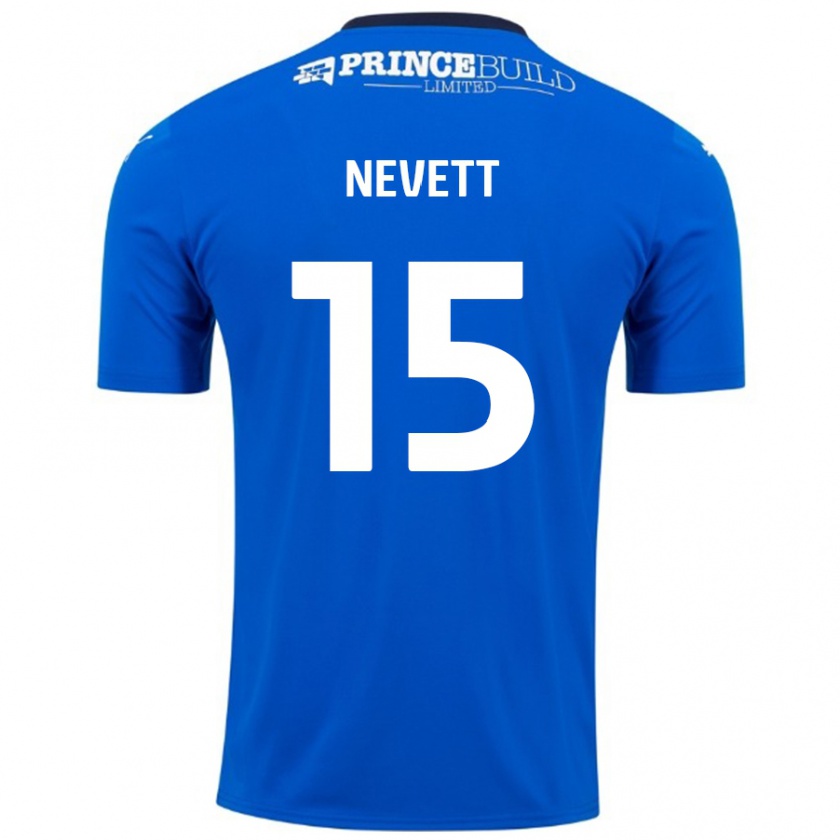 Kandiny Herren George Nevett #15 Blau Weiß Heimtrikot Trikot 2024/25 T-Shirt