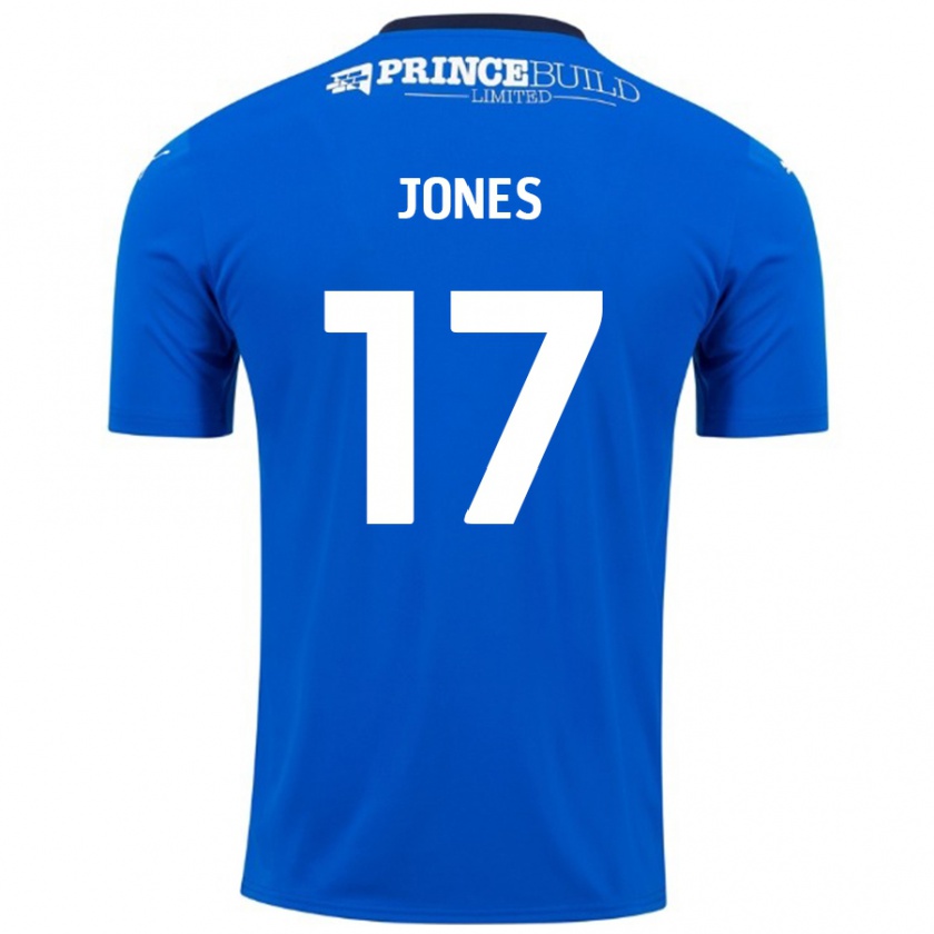 Kandiny Herren Ricky-Jade Jones #17 Blau Weiß Heimtrikot Trikot 2024/25 T-Shirt