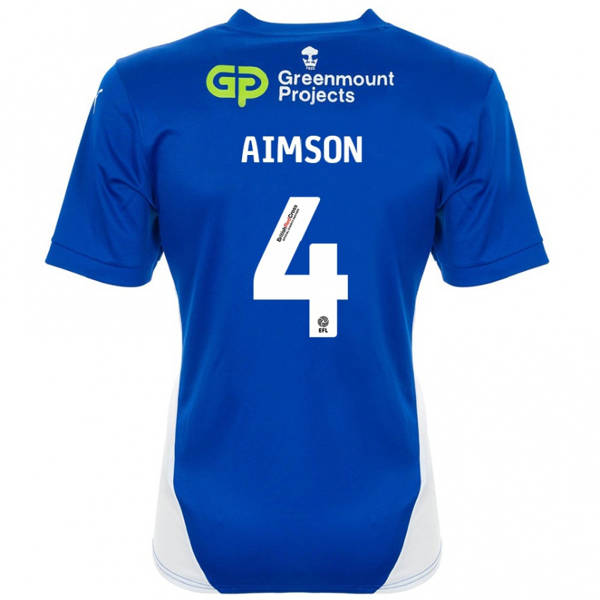 Kandiny Herren Will Aimson #4 Blau Weiß Heimtrikot Trikot 2024/25 T-Shirt