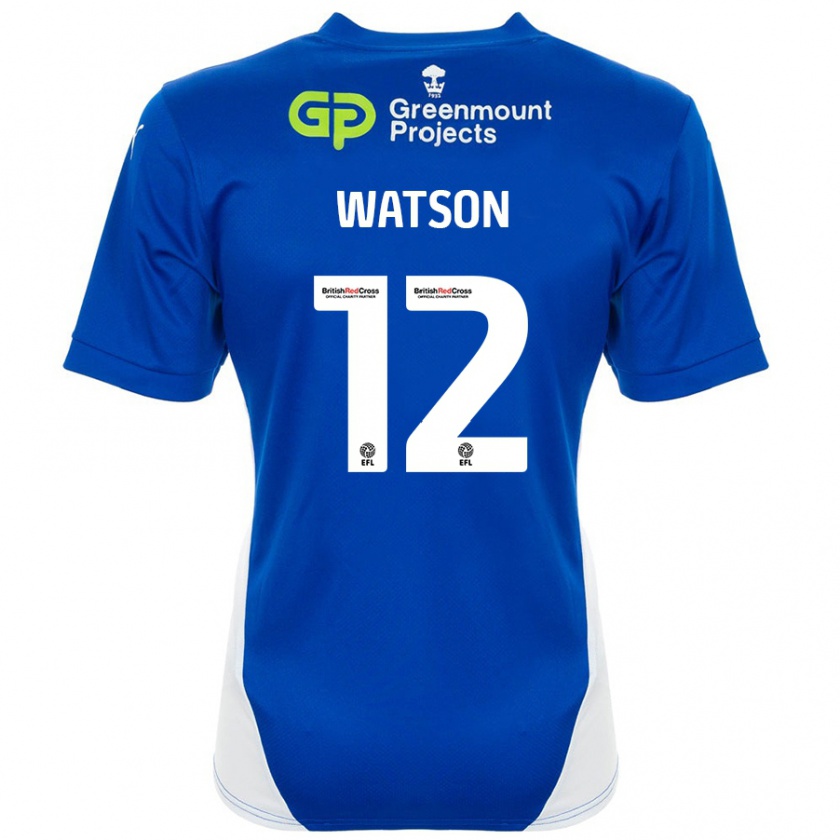 Kandiny Herren Tom Watson #12 Blau Weiß Heimtrikot Trikot 2024/25 T-Shirt