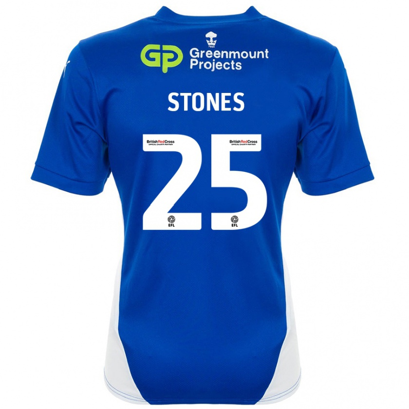 Kandiny Herren Josh Stones #25 Blau Weiß Heimtrikot Trikot 2024/25 T-Shirt