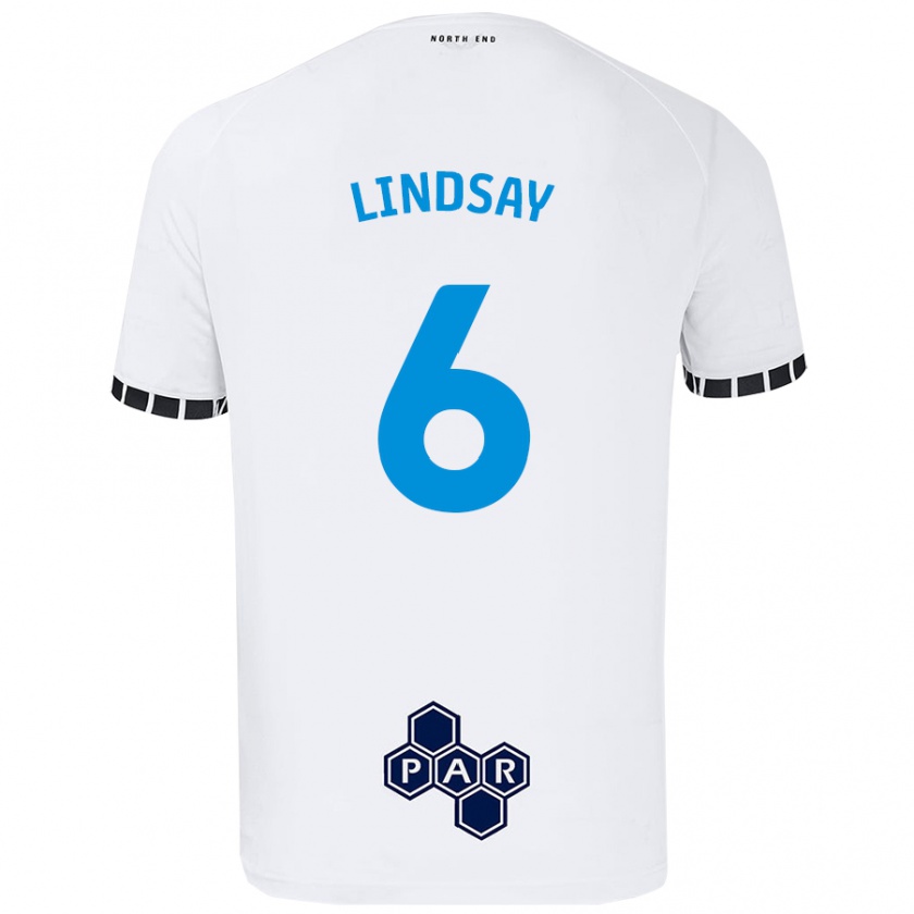 Kandiny Herren Liam Lindsay #6 Weiß Heimtrikot Trikot 2024/25 T-Shirt