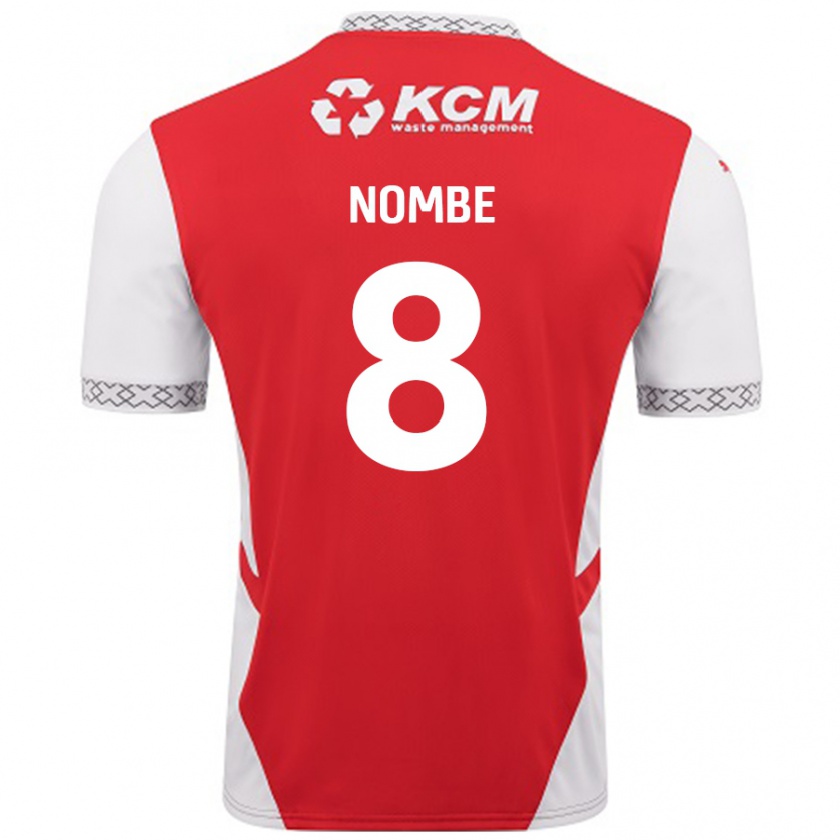 Kandiny Herren Sam Nombe #8 Rot Weiß Heimtrikot Trikot 2024/25 T-Shirt