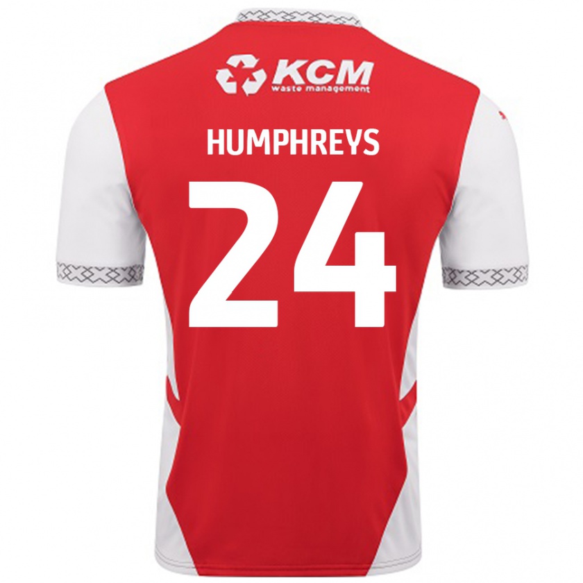 Kandiny Herren Cameron Humphreys #24 Rot Weiß Heimtrikot Trikot 2024/25 T-Shirt