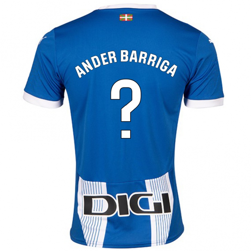 Kandiny Herren Jon Ander Barriga #0 Blau Heimtrikot Trikot 2024/25 T-Shirt