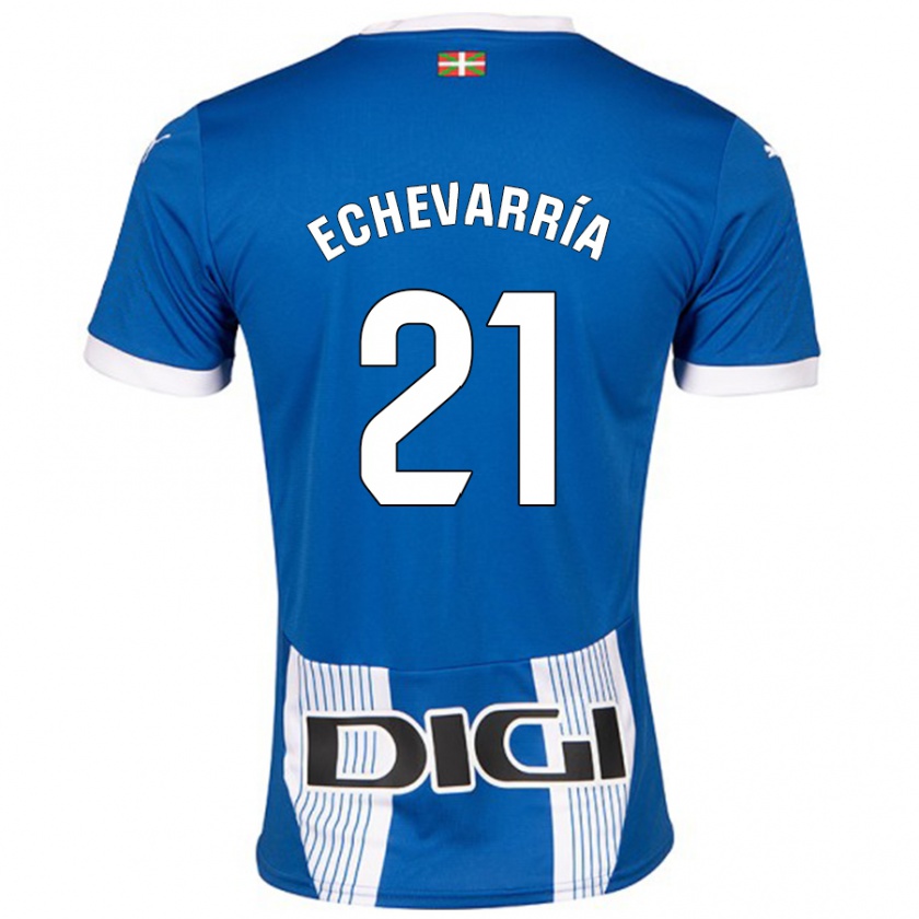 Kandiny Herren Martin Echevarría #21 Blau Heimtrikot Trikot 2024/25 T-Shirt